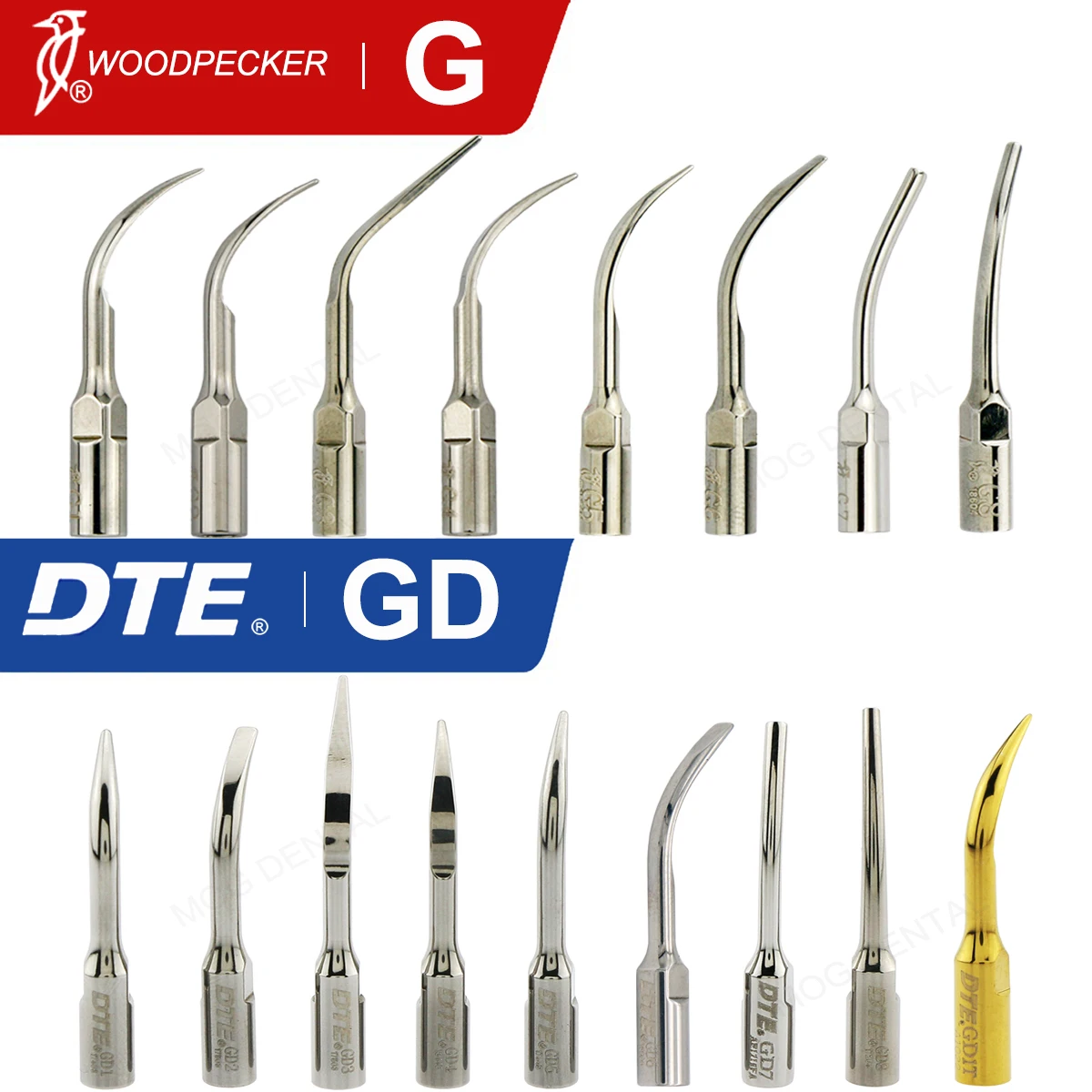 Woodpecker DTE Zubní Ultrazvukové Škálování Škálování Tipy kavity G/GD Fit EMS SATELEC NSK MECTRON Násadce . ' - ' . 0