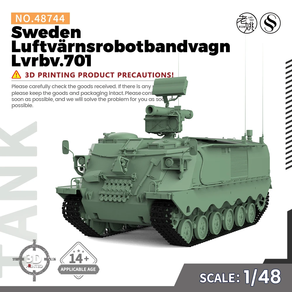 Pre-prodej 7! SSMODEL SS48744 V1.9 1/48 Vojenský Model Kit Švédsko Luftvärnsrobotbandvagn Lvrbv.701 . ' - ' . 0