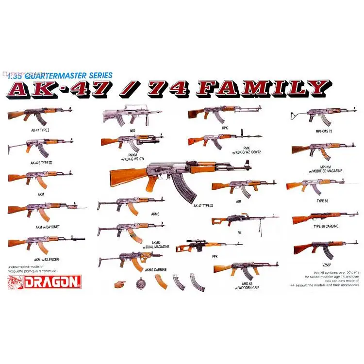 DRAGON 3805 Měřítku 1/35 AK-47/74 Rodiny Část 2 Plastový Model Kit . ' - ' . 0