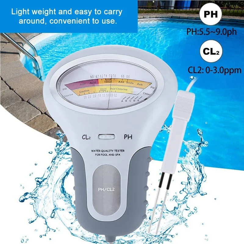 ELOS-Přenosné 2v 1 Kvalita Vody PH Chlór CL2 Tester Měřiče Úrovně Pro Bazén Spa Vířivky . ' - ' . 4