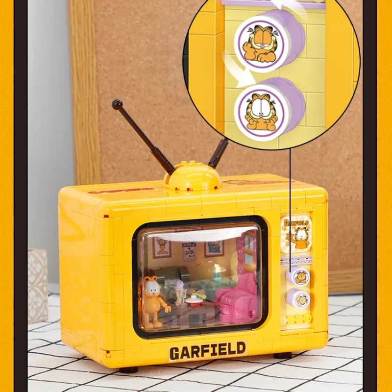 Balody Garfield Kočka Mini Stavební Bloky Model Otevřené Trumfl Auto MOC TV Dům Cihly Obrázek Hračky Pro Vánoční Dárek . ' - ' . 4