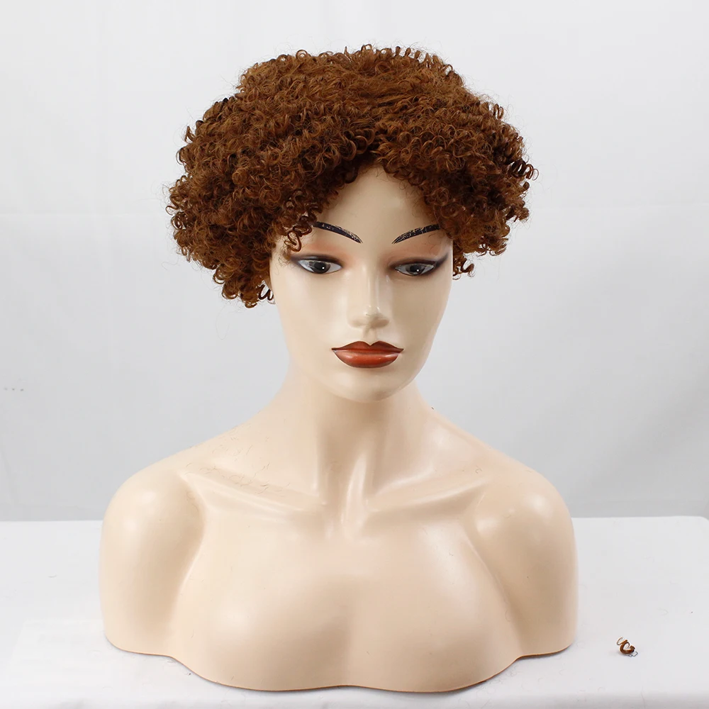 YunRong Krátké Afro Kudrnaté Paruky Pro Černé Ženy, Syntetické Perverzní Hromadné Paruka Vlasy, Vysoká Teplota Vlákna 1B 6Inches . ' - ' . 5